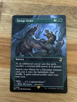 Savage Order (Borderless) - Universes Beyond: Jurassic World Sorcery Rare MTG - Image 1