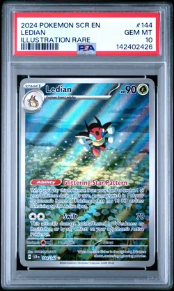 2024 POKEMON SCR EN-STELLAR CROWN ILLUSTRATION RARE #144 LEDIAN PSA 10 - Image 1