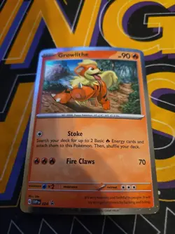 Pokemon Paldea Evolved Growlithe SVP 024 Black Star Promo Cosmos Holo Rare NM/M - Image 1