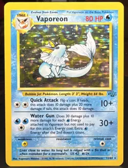 Pokemon Pokemon TCG Vaporeon 12/64 Jungle Holo Rare Card - Image 1