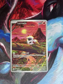 Pokemon TCG Larvesta Black Bolt Full Art Illustration Card IR 99/086 MC - Image 1