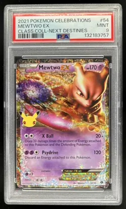 2021 Pokemon SWSH Celebrations Mewtwo Classic Collection #54/99 PSA 9 - Image 1