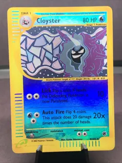 Pokemon TCG Cloyster 8/165 Expedition Base Set Reverse Holo Rare WOTC VTG 2002 - Image 1