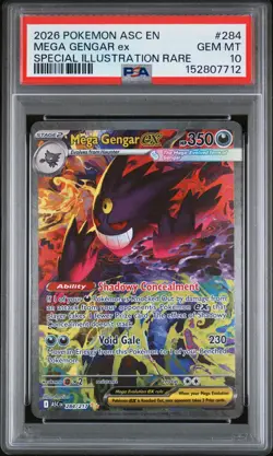 2026 POKEMON ASC EN-ASCENDED HEROES #284 MEGA GENGAR EX PSA 10 - Image 1