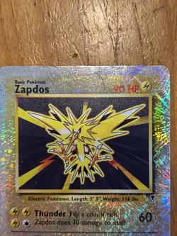 2002 Pokemon Legendary Collection Zapdos 19/110 Reverse Holo Rare Vintage LP/MP - Image 5