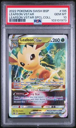 Leafeon Vstar 195 Leafeon Vstar Pokemon Swsh Black Star PSA 10 - Image 1