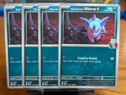 Pokemon TCG Destined Rivals Team Rocket's Nidoran 114/182 x4 Playset - Image 1
