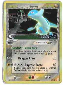 Latios 9/113 Holo Rare Delta Species Pokemon Reverse Holo - Image 1