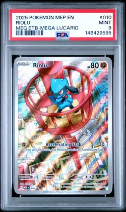 Pokemon TCG Sealed Riolu Promo Mega Evolutions 010 PSA 9 - Image 1