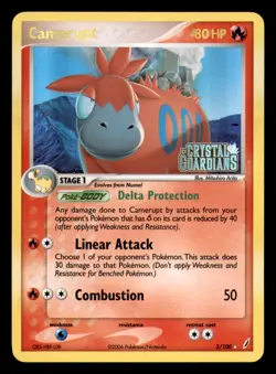 Camerupt 3/100 Holo Rare Crystal Guardians Pokemon Reverse Holo Near Mint - Image 1