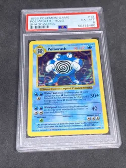 1999 Poliwrath Base Set Shadowless Holo Rare Pokemon PSA 6 EX-MT #13 - Image 1