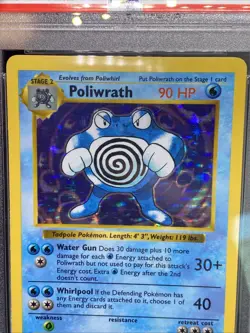 1999 Poliwrath Base Set Shadowless Holo Rare Pokemon PSA 6 EX-MT #13 - Image 2