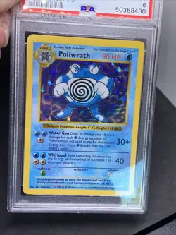 1999 Poliwrath Base Set Shadowless Holo Rare Pokemon PSA 6 EX-MT #13 - Image 4