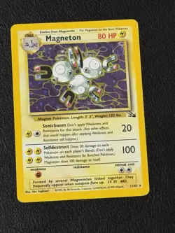 Pokemon TCG Magneton Fossil 11/ 62 Holo Unlimited Holo 1999 WOTC - Image 1
