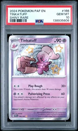 2024 POKEMON PAF EN-PALDEAN FATES 166 TINKATUFF SHINY RARE PSA 10 - Image 1
