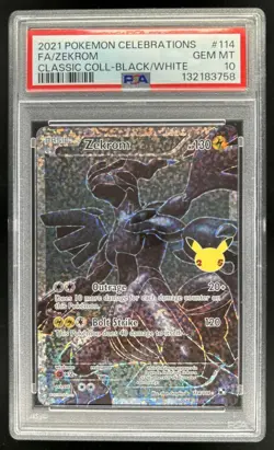 2021 Pokemon SWSH Celebrations Zekrom Classic Collection #114/114 PSA 10 - Image 1