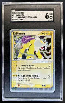 2004 Pokemon EX Team Magma vs Aqua Raikou #92/95 SGC 6 - Image 1