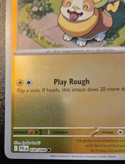 Yamper 030/094 Reverse Holo Common Phantasmal Flames Pokemon TCG - Image 4