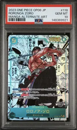 Bandai Roronoa Zoro OP06-Manga Alt.Art OP06-118 SEC Secret Rare Foil PSA 10 2024 - Image 1