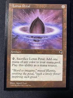 MTG Lotus Petal Magic the Gathering Artifact 1997 Card April Lee - Image 1