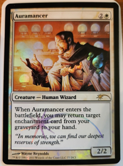 Magic the Gathering AURAMANCER #77 DCI FNM Arena Foil 2011 NM - Image 1