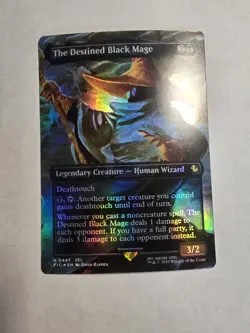 The Destined Black Mage (Borderless) Commander: Final Fantasy Foil - Image 1