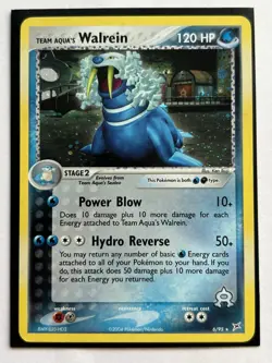 Aqua's Walrein 6/95 EX Team Magma Vs Team Aqua Holo Pokemon Card TCG - Image 1