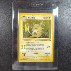 Raichu 14/62 Fossil Unlimited Rare Holo Pokemon Card WOTC 1999 LP - Image 1