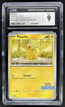 2025 Pokemon SV Black Star Promos Pikachu #214 CGC 9 - Image 1