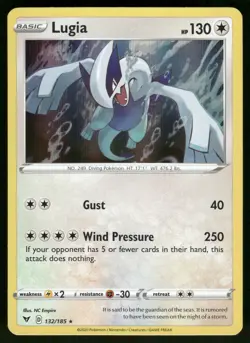 Lugia Holo 132/185 SWSH04: Vivid Voltage Pokemon - Image 1