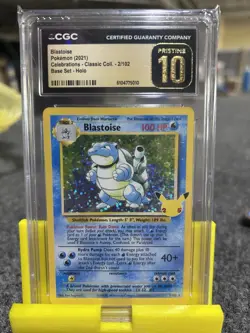 Pokemon Blastoise Celebrations Classic Collection 2/102 Holo CGC Pristine 10 - Image 1
