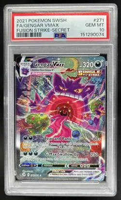 2021 Pokemon SWSH Fusion Strike Gengar VM #271/264 PSA 10 GEM MINT - Image 1