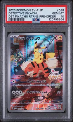 Detective Pikachu 098/SV-P Promo SV-P Japanese Pokemon TCG Gem Mint PSA 10 - Image 1