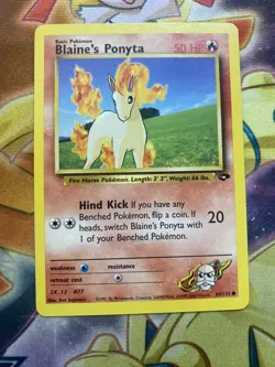 Blaine's Ponyta 64/132 Common Gym Challenge Pokemon Card WOTC TCG - NM - Image 1