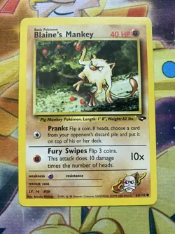 BLAINE’S MANKEY - Gym Challenge - 63/132 - Common - Pokemon Card - NM - Image 1