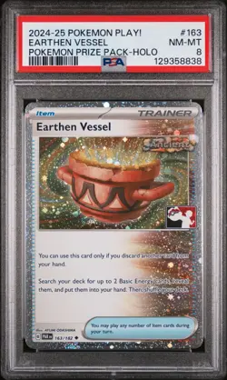 2024-2025 POKEMON PLAY! POKEMON PRIZE PACK HOLO #163 EARTHEN VESSEL PSA 8 - Image 1