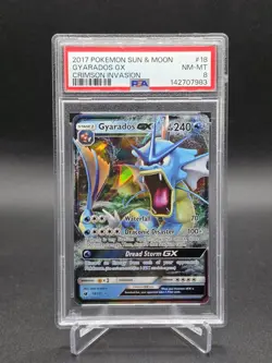2017 Pokemon SM Crimson Invasion Gyarados Holo #18/111 PSA 8 - SUPER CLEAN GEM - Image 1