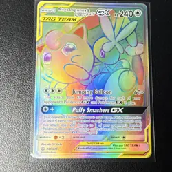 Pokemon Mega Lopunny & Jigglypuff GX TAG TEAM Sm-Cosmic Eclipse Rainbow Rare Ho… - Image 1