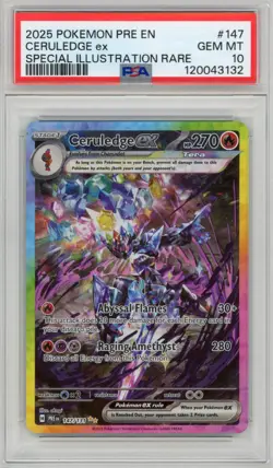 PSA GEM MINT 10 2025 POKEMON PRE EN CERULEDGE EX SPECIAL ILLUSTRATION RARE #147 - Image 1