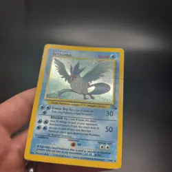 Articuno Holo Rare Pokemon Vintage Unlimited Fossil 2/62 DMG -g - Image 3