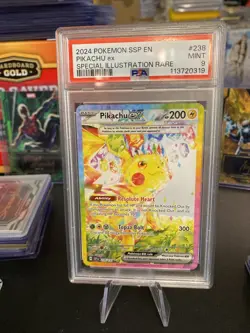 2024 POKEMON SURGING SPARKS SPECIAL ILLUSTRATION RARE #238 PIKACHU EX PSA 9 - Image 1