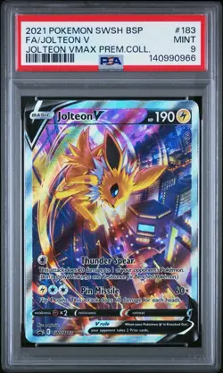 2021 Pokemon SWSH183 Jolteon V PSA 9 Mint - Jolteon VMAX Collection - Image 1