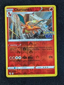 2022 Pokemon CHARIZARD #010/078 Pokemon GO Reverse Holo Rare English - Image 1