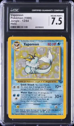 1999 POKEMON JUNGLE #12 VAPOREON-HOLO CGC 7.5 - Image 1