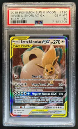 2019 Pokemon SM Team Up Eevee Snorlax Holo #120/181 PSA 10 GEM MINT - Image 1