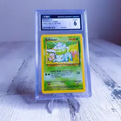 CGC 6 Bulbasaur 67/130 Base Set 2 Vintage WOTC 2000 Pokemon - Image 1