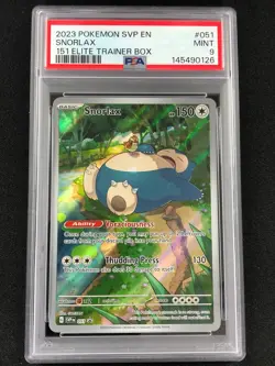 Pokemon 2023 Snorlax Black Star Promo 051 PSA 9 - Image 1