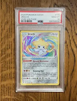 2021 Pokemon Vivid Voltage 119/185 Jirachi Amazing Rare Holo PSA 10 - Image 1