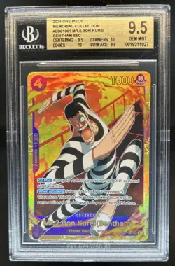 2024 One Piece Memorial Mr.2.Bon.KureiBentham Secret Rare #EB01-061 BGS 9.5 - Image 1
