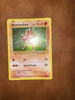 Hitmonchan Light Holo Bleed Error Rare Card XY Evolutions 62/108 LP - Image 3